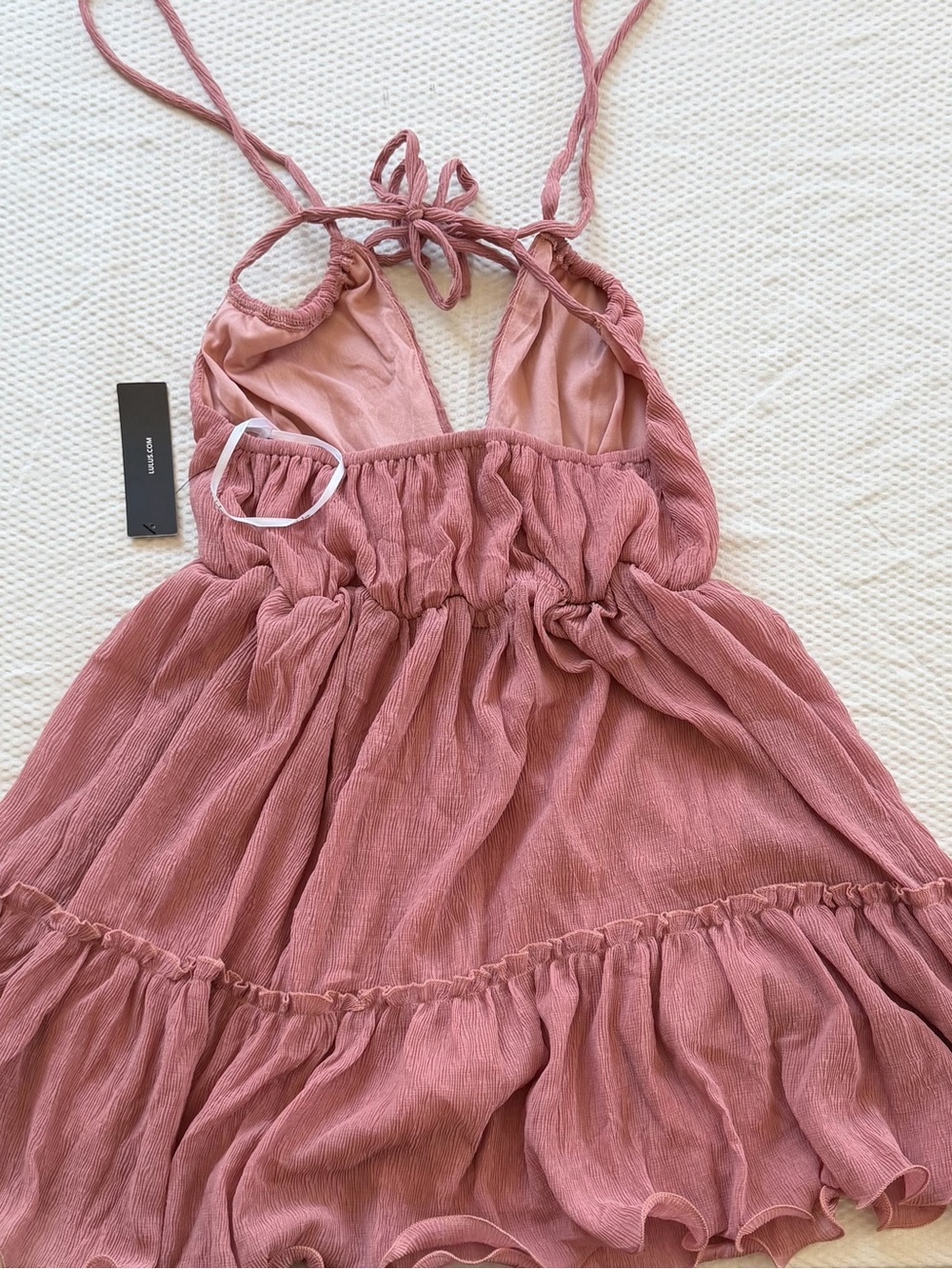 Lulu's Dusty Rose Pink Ruffled Mini Dress - Picture 3 of 6